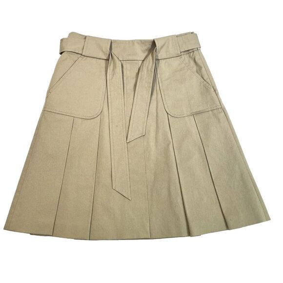 Escada Sport Tan Skirt Pleated Belted Size 4 US 34 German Academia Kawaii - Picture 3 of 16